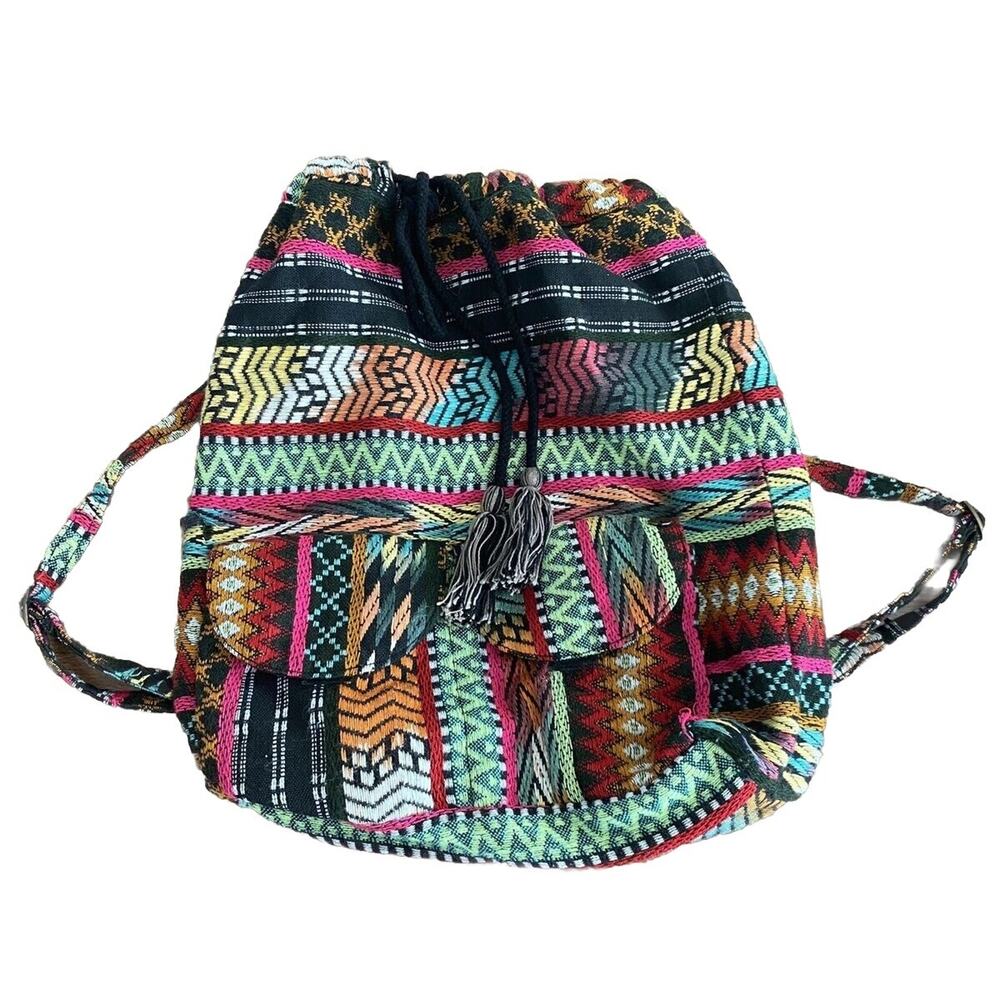 Billa bong Drawstring Bag Multicolor Beach Multicolor Hippie Colorful B000493